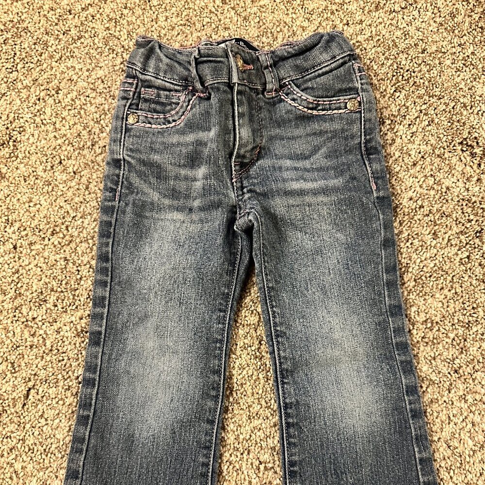 LEVI STRAUSS BOOT CUT TODDLER GIRL JEANS ADJUSTABLE WAIST 2 T 2T